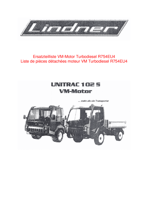 Lindner Unitrac_102_Engine_VM Parts manual catalog PDF Download