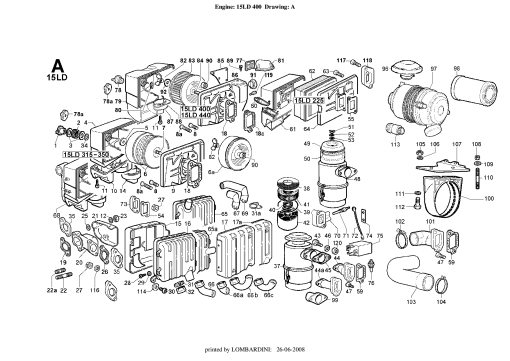 Lombardini 15LD400 Diesel Parts manual catalog PDF Download