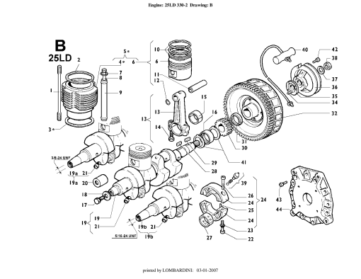 Lombardini 25LD330 Diesel Parts manual catalog PDF Download