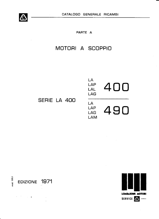 Lombardini LA400_LA490 Parts manual catalog PDF Download