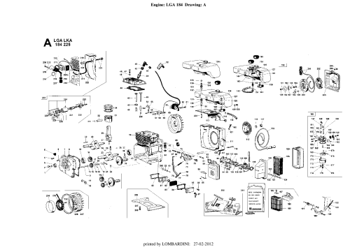 Lombardini LGA184Benzin Parts manual catalog PDF Download