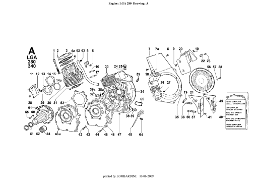 Lombardini LGA280Benzin Parts manual catalog PDF Download