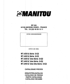Manitou MT 1440 SL Turbo Serie 3-E2 Telescopic Forklift Spare Parts Catalogue Manual PDF download