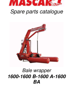 Mascar 1600 Bale_wrapper Parts manual catalog PDF Download