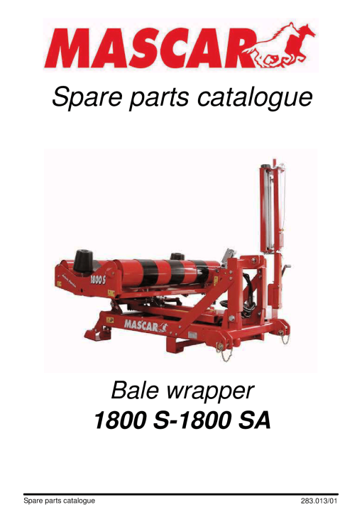 Mascar 1800S Bale_wrapper Parts manual catalog PDF Download