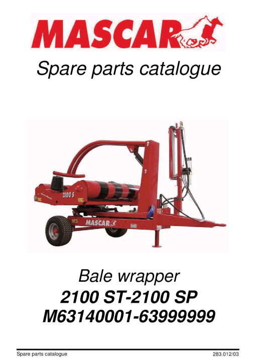 Mascar 2100ST Bale_wrapper Parts manual catalog PDF Download