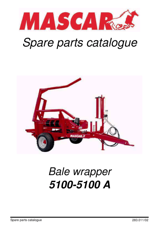 Mascar 5100 Bale_wrapper Parts manual catalog PDF Download