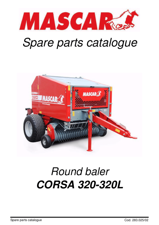 Mascar Corsa_320 Baler Parts manual catalog PDF Download