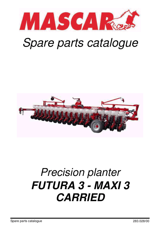 Mascar Futura_3-Maxi_3_Carried Seed_drill Parts manual catalog PDF Download