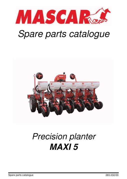 Mascar Maxi_5 Seed_drill Parts manual catalog PDF Download