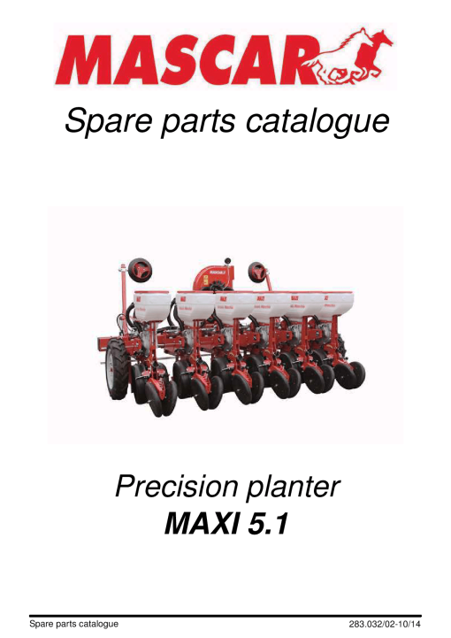 Mascar Maxi_5.1 Seed_drill Parts manual catalog PDF Download