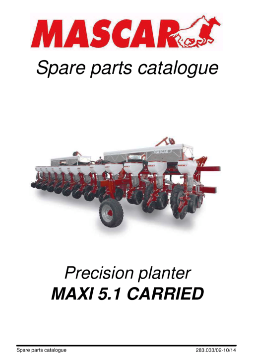 Mascar Maxi_5.1_Carried Seed_drill Parts manual catalog PDF Download