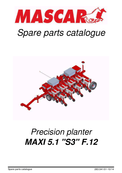 Mascar Maxi_5.1_S3_F.12 Seed_drill Parts manual catalog PDF Download