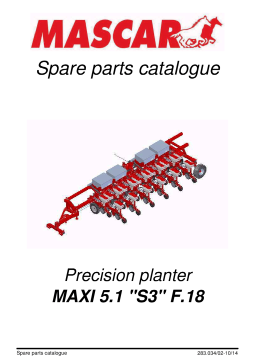 Mascar Maxi_5.1_S3_F.18 Seed_drill Parts manual catalog PDF Download