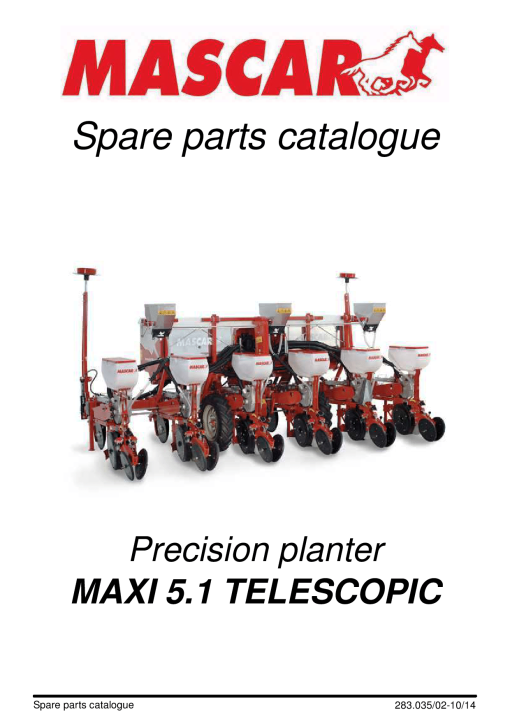 Mascar Maxi_5.1_Telescopic Seed_drill Parts manual catalog PDF Download