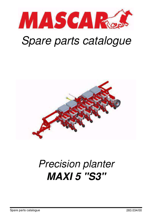 Mascar Maxi_5_S3 Seed_drill Parts manual catalog PDF Download