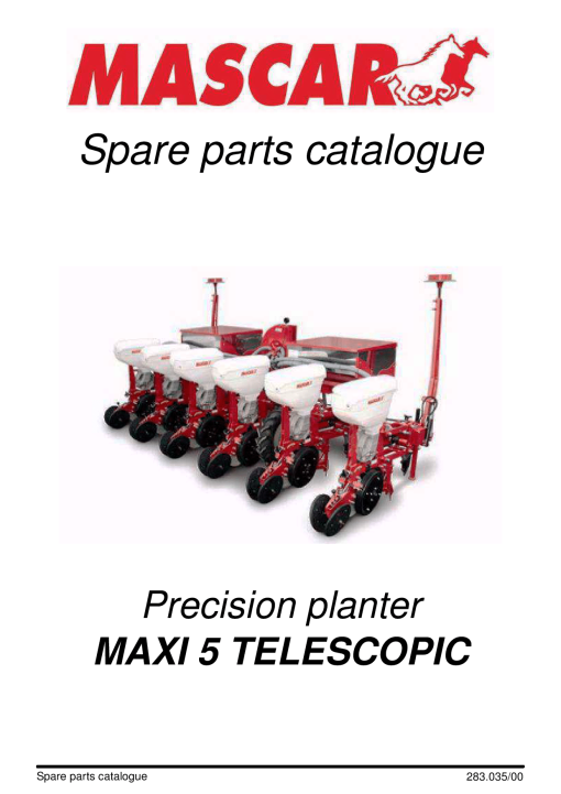 Mascar Maxi_5_Telescopic Seed_drill Parts manual catalog PDF Download