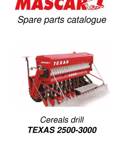 Mascar Texas_2500_3000 Seed_drill Parts manual catalog PDF Download