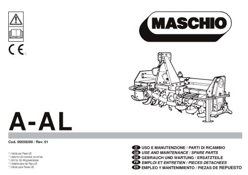 Maschio A_AL TAV 77-1 Rotary_tiller Parts manual catalog PDF Download