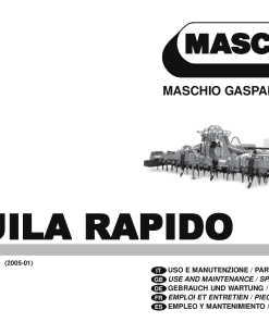 Maschio Aquila_Rapido Rotary_harrow Parts manual catalog PDF Download