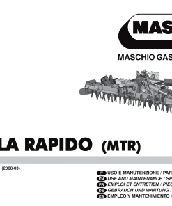Maschio Aquila_Rapido_MTR Rotary_harrow Parts manual catalog PDF Download