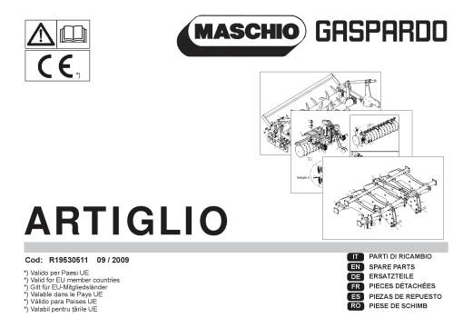 Maschio Artiglio_Cod R19530511 09-2009 Subsoiler Parts manual catalog PDF Download