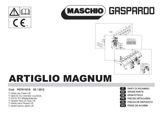 Maschio Artiglio_Magnum Subsoiler Parts manual catalog PDF Download