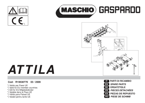 Maschio Attila Subsoiler Parts manual catalog PDF Download