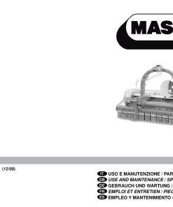 Maschio BE Mower Parts manual catalog PDF Download
