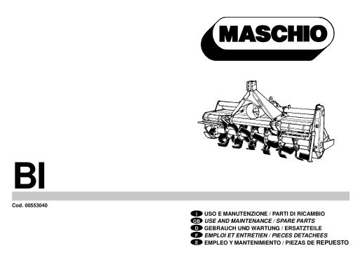 Maschio BI Rotary_tiller Parts manual catalog PDF Download