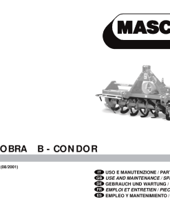 Maschio B_Cod. 00559209 08-2001 shredder Parts manual catalog PDF Download