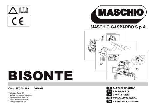 Maschio Bisonte_Cod F0701138 Mower Parts manual catalog PDF Download