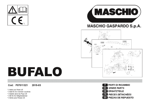 Maschio Bufalo Mower Parts manual catalog PDF Download