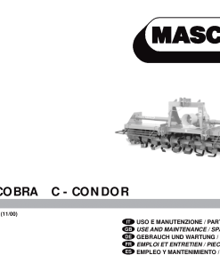 Maschio C-Cobra_C-Condor shredder Parts manual catalog PDF Download