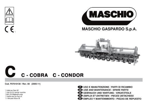 Maschio C_2 TAV 82-2 shredder Parts manual catalog PDF Download