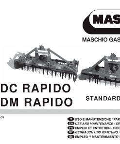 Maschio DC-Rapido_DM-Rapido Rotary_harrow Parts manual catalog PDF Download
