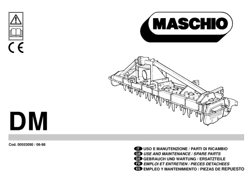 Maschio DM Cod. 00553095 Rotary_harrow Parts manual catalog PDF Download