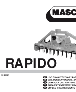 Maschio DM_Rapido TAV 73-14 Rotary_harrow Parts manual catalog PDF Download