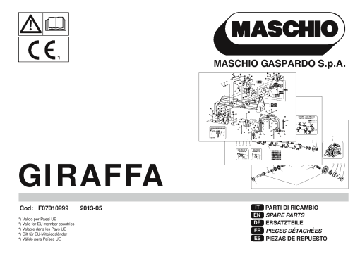 Maschio Giraffa_2 Mower Parts manual catalog PDF Download