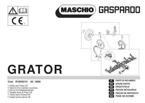 Maschio Grator Cultivator Parts manual catalog PDF Download