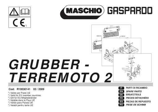 Maschio Grubber_Terremoto_2 Cultivator Parts manual catalog PDF Download