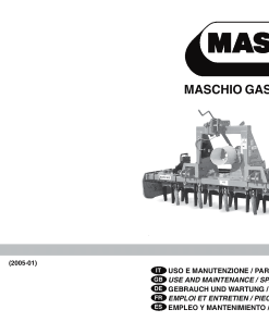Maschio HB_Cod. F07010037 Rotary_harrow Parts manual catalog PDF Download