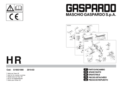 Maschio HR Seed_drill Parts manual catalog PDF Download
