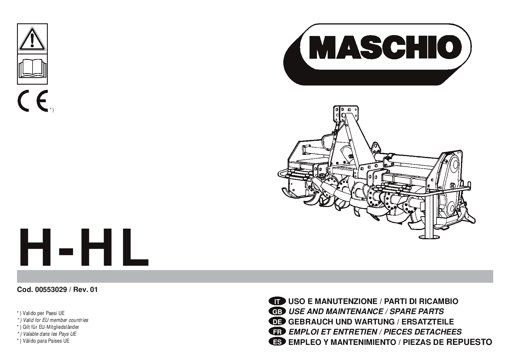 Maschio H_HL_ TAV 55-1 shredder Parts manual catalog PDF Download