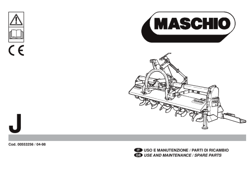 Maschio J Rotary_tiller Parts manual catalog PDF Download