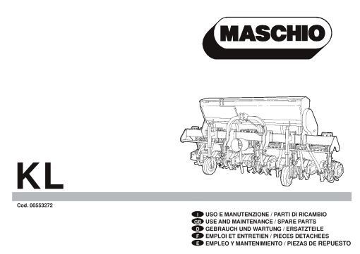 Maschio KL Rotary_tiller Parts manual catalog PDF Download