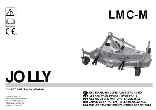 Maschio LMC-M Mower Parts manual catalog PDF Download