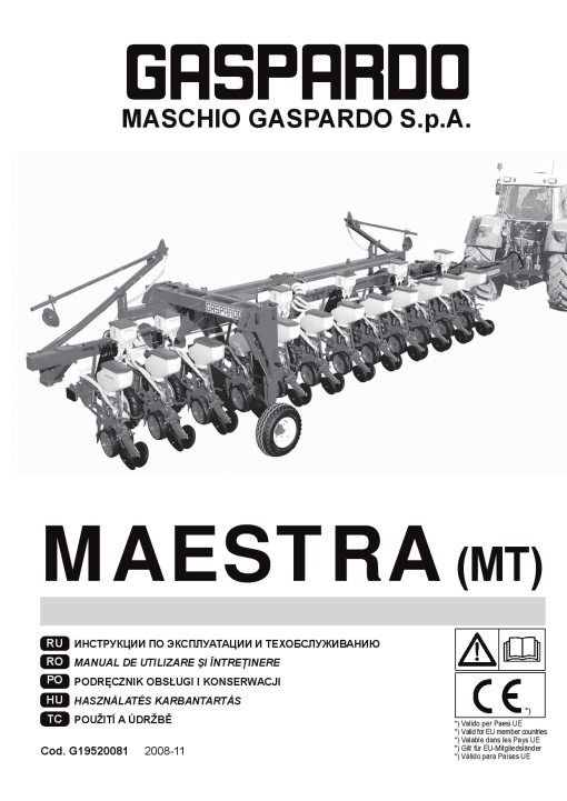 Maschio Maestra_MT_11- 2008 Seed_drill Parts manual catalog PDF Download