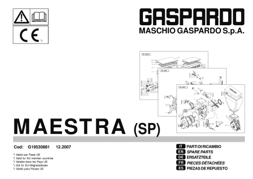 Maschio Maestra_SP Seed_drill Parts manual catalog PDF Download
