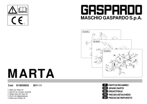 Maschio Marta Seed_drill Parts manual catalog PDF Download